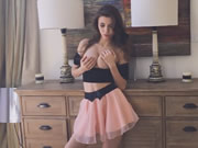Ukraine Model Mila Azul Pink Skirt